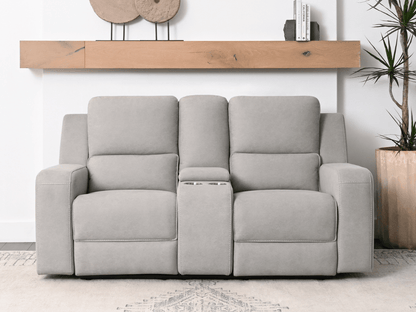 Margaret Fabric Manual Reclining Loveseat - Gray - Abbyson - Living Room
