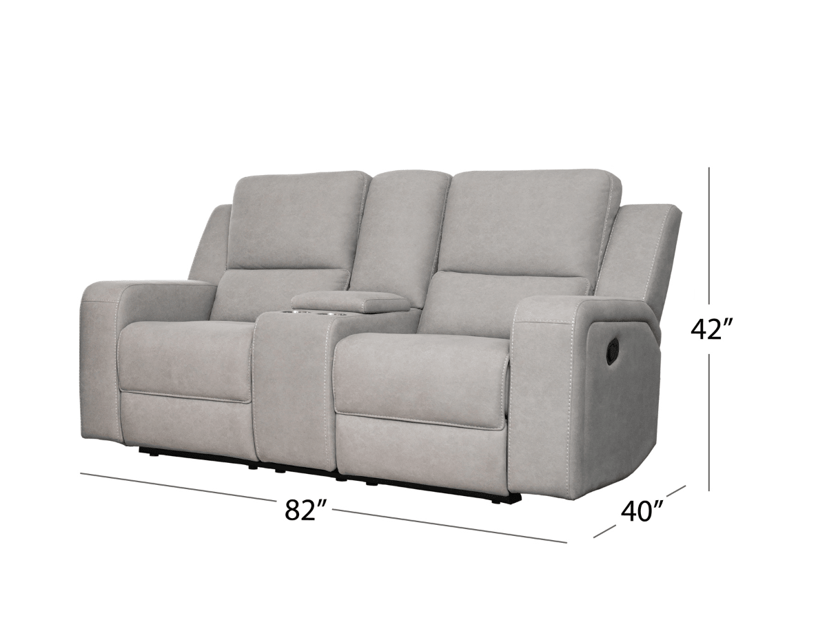 Margaret Fabric Manual Reclining Loveseat - Gray - Abbyson - Living Room