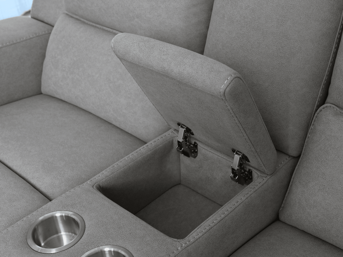 Margaret Fabric Manual Reclining Loveseat - Gray - Abbyson - Living Room