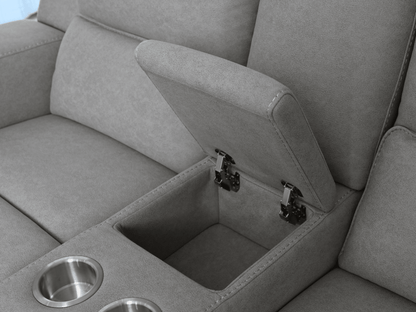 Margaret Fabric Manual Reclining Loveseat - Gray - Abbyson - Living Room