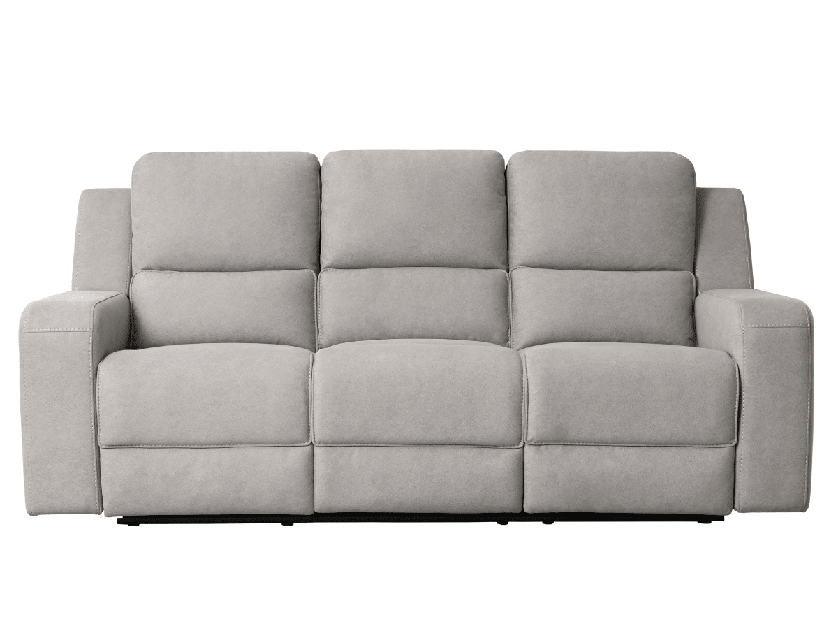 Margaret Fabric Manual Reclining Sofa with Console - Gray - Abbyson - Living Room