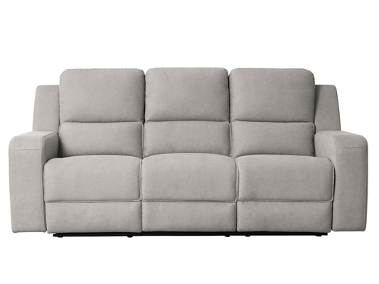 Margaret Fabric Manual Reclining Sofa with Console - Gray - Abbyson - Living Room