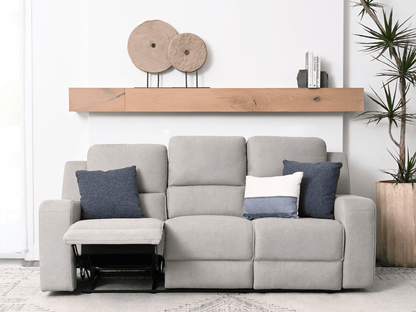 Margaret Fabric Manual Reclining Sofa with Console - Gray - Abbyson - Living Room