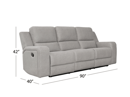 Margaret Fabric Manual Reclining Sofa with Console - Gray - Abbyson - Living Room