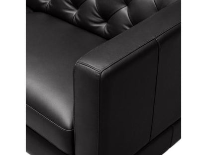 Margaret Leather Chair - Black - Abbyson - Living Room