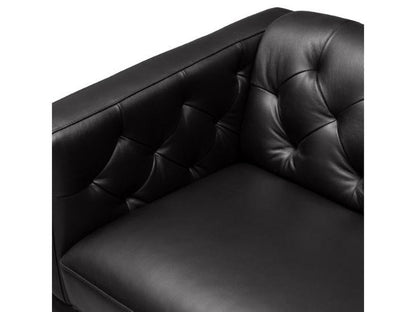 Margaret Leather Chair - Black - Abbyson - Living Room