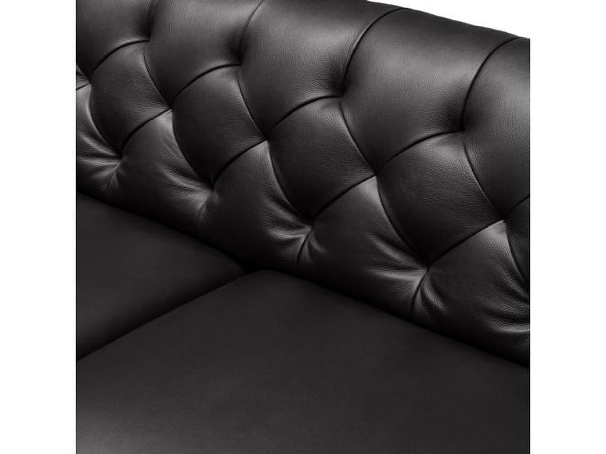 Margaret Leather Chair - Black - Abbyson - Living Room
