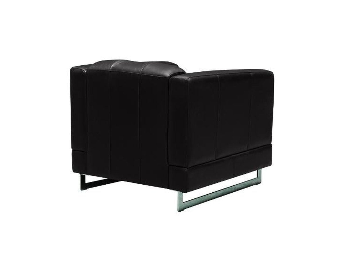 Margaret Leather Chair - Black - Abbyson - Living Room