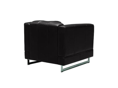 Margaret Leather Chair - Black - Abbyson - Living Room