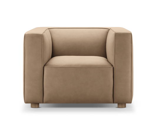 Matteo Nubuck Leather Chair - Saddle - Abbyson - Living Room