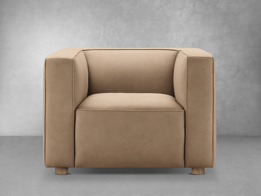 Matteo Nubuck Leather Chair - Saddle - Abbyson - Living Room