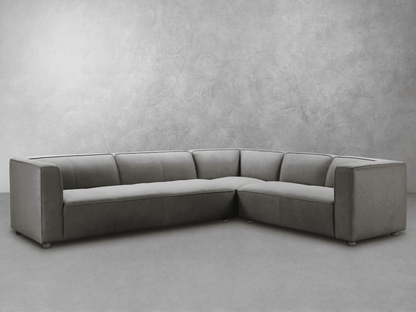 Matteo Nubuck Leather Sectional - Gray - Abbyson - Living Room