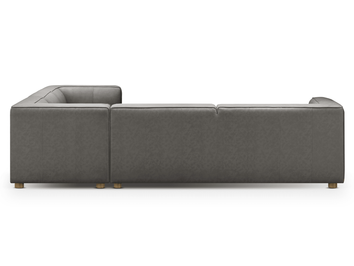 Matteo Nubuck Leather Sectional - Gray - Abbyson - Living Room