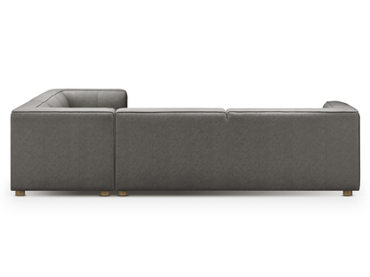 Matteo Nubuck Leather Sectional - Gray - Abbyson - Living Room