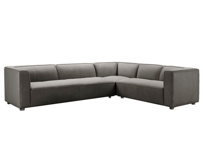 Matteo Nubuck Leather Sectional - Gray - Abbyson - Living Room