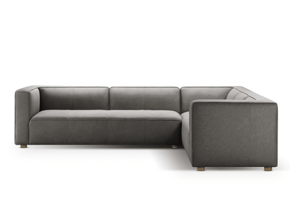 Matteo Nubuck Leather Sectional - Gray - Abbyson - Living Room