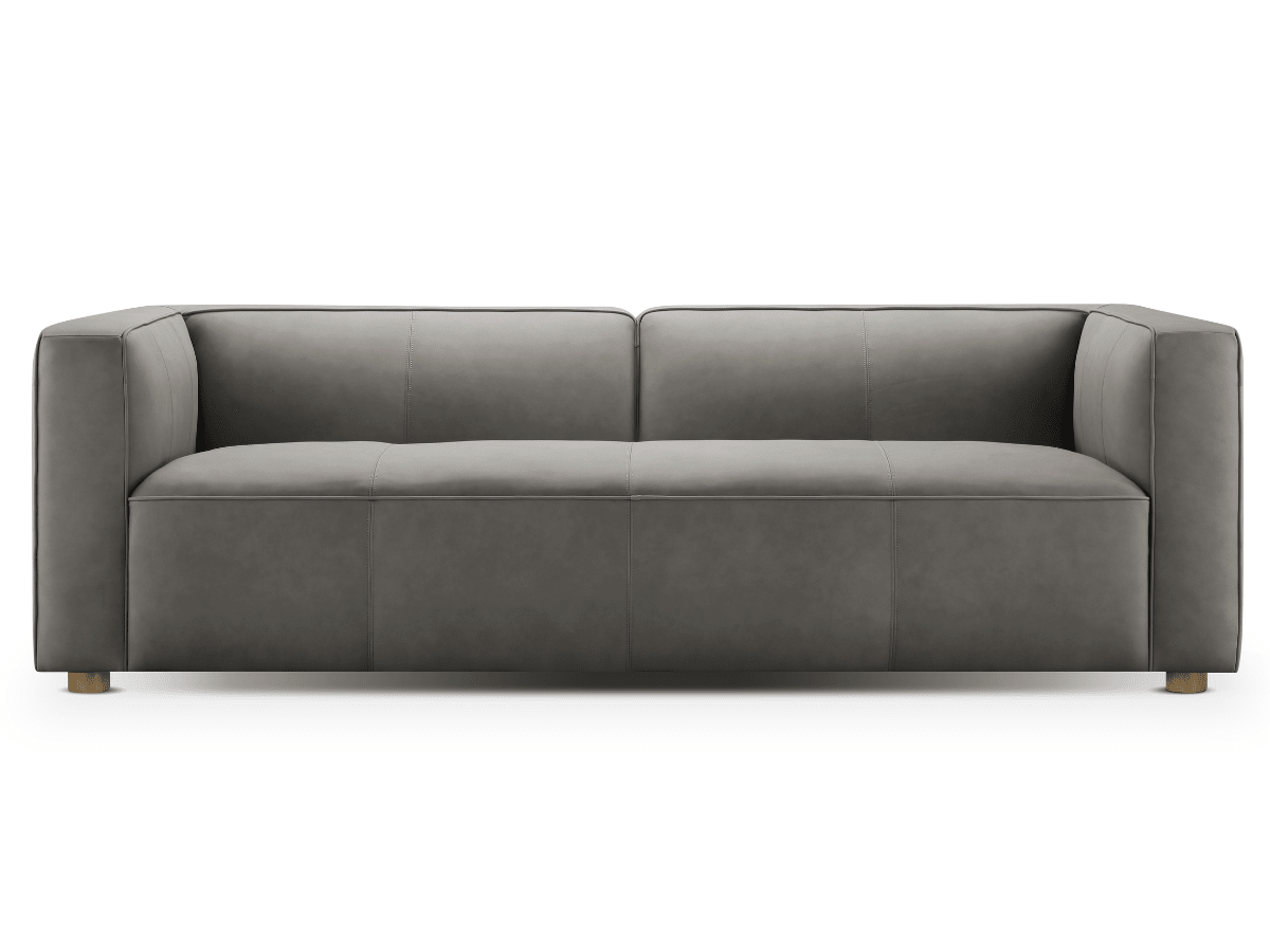 Matteo Nubuck Leather Sofa - Gray - Abbyson - Living Room