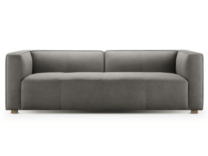 Matteo Nubuck Leather Sofa - Gray - Abbyson - Living Room