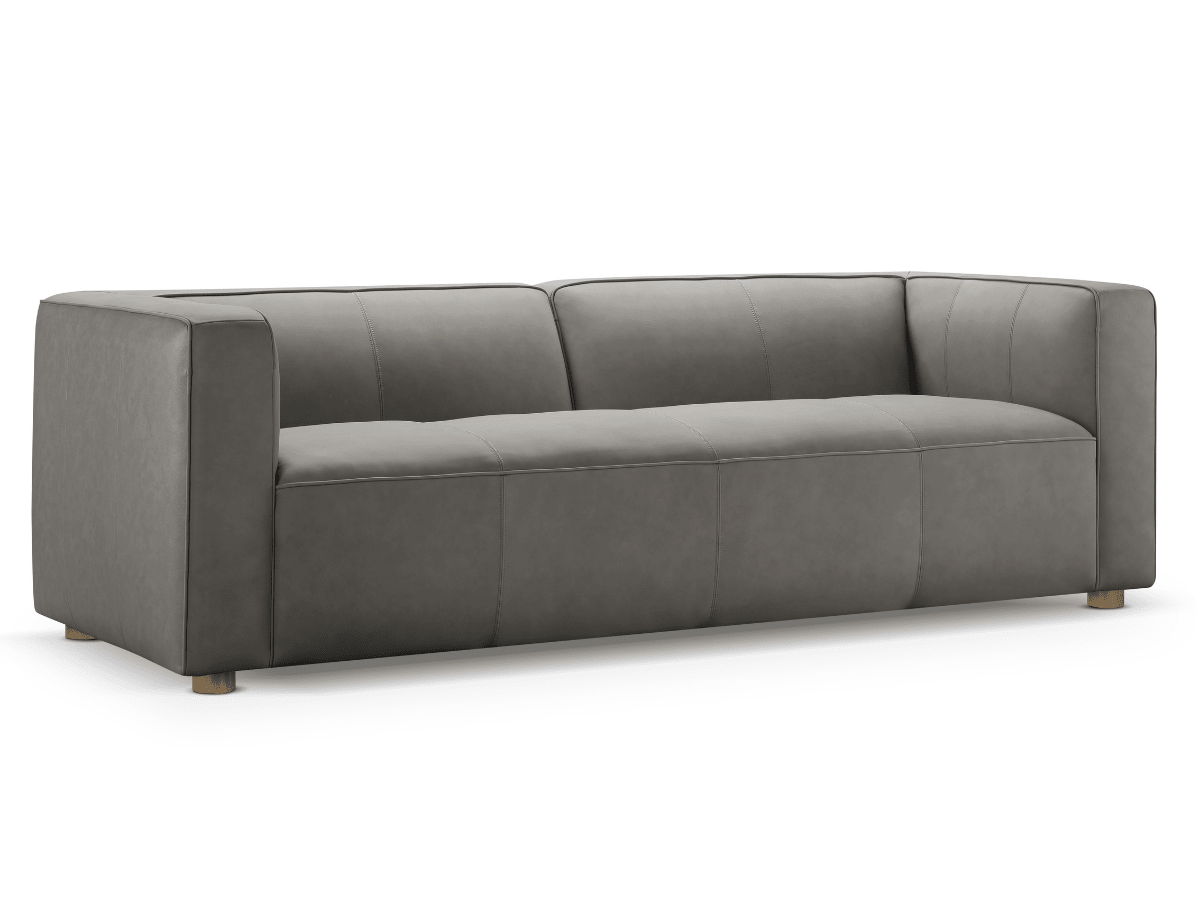 Matteo Nubuck Leather Sofa - Gray - Abbyson - Living Room