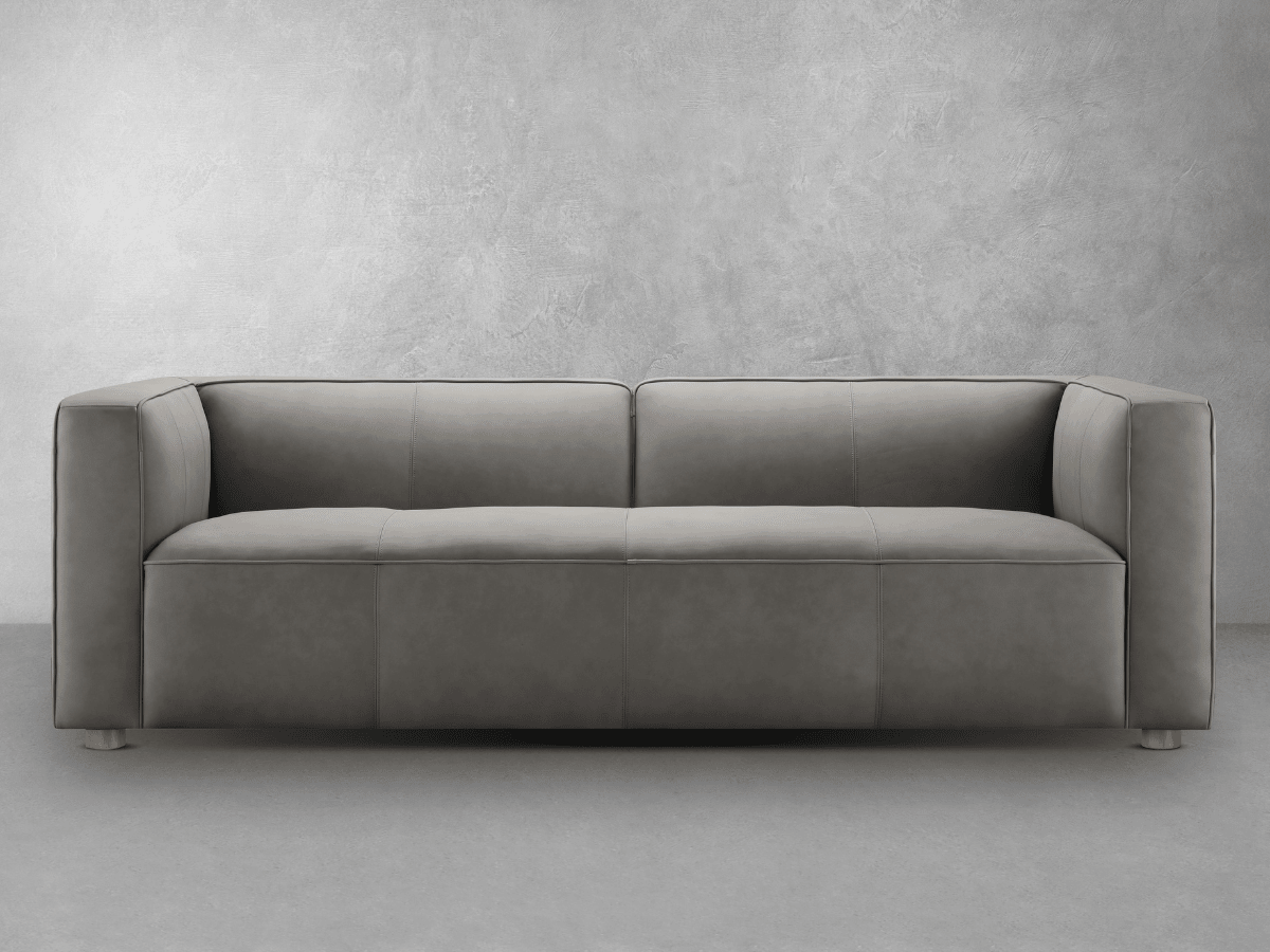 Matteo Nubuck Leather Sofa - Gray - Abbyson - Living Room