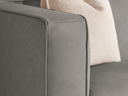 Matteo Nubuck Leather Sofa - Gray - Abbyson - Living Room
