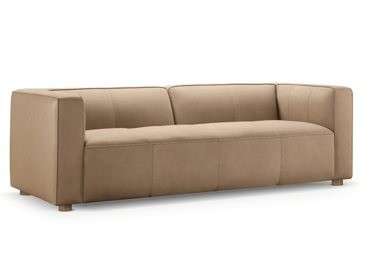 Matteo Nubuck Leather Sofa - Saddle - Abbyson - Living Room