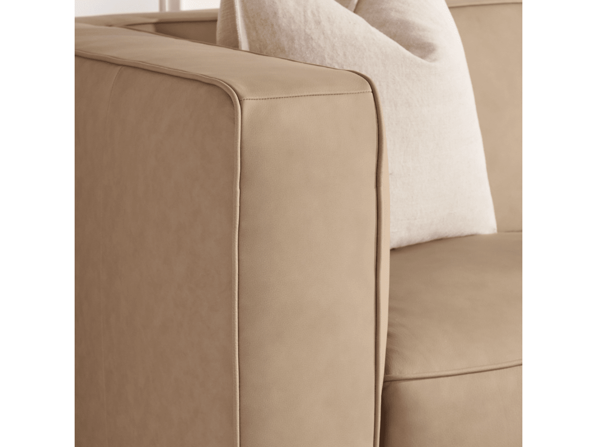 Matteo Nubuck Leather Sofa - Saddle - Abbyson - Living Room