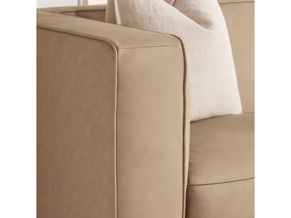 Matteo Nubuck Leather Sofa - Saddle - Abbyson - Living Room