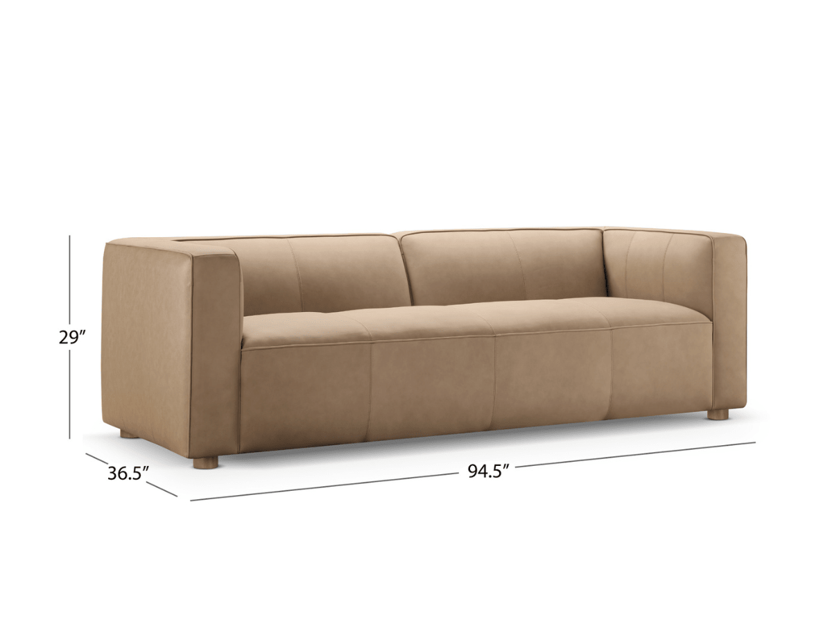 Matteo Nubuck Leather Sofa - Saddle - Abbyson - Living Room