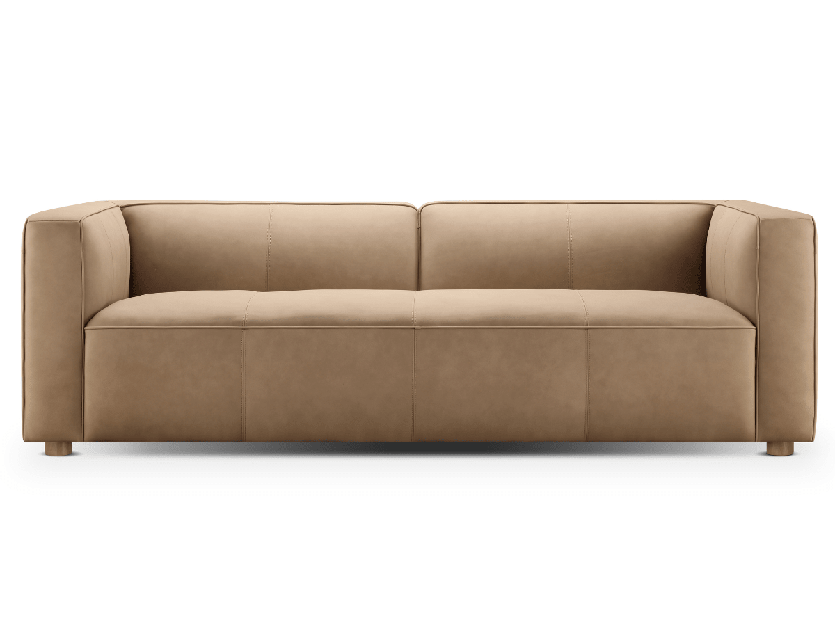 Matteo Nubuck Leather Sofa - Saddle - Abbyson - Living Room