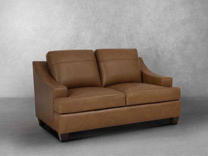 Merona Leather Loveseat - Camel - Abbyson - Living Room