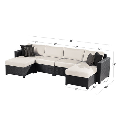 Monaco 6-pc Modular Sectional - White - Abbyson - Outdoor