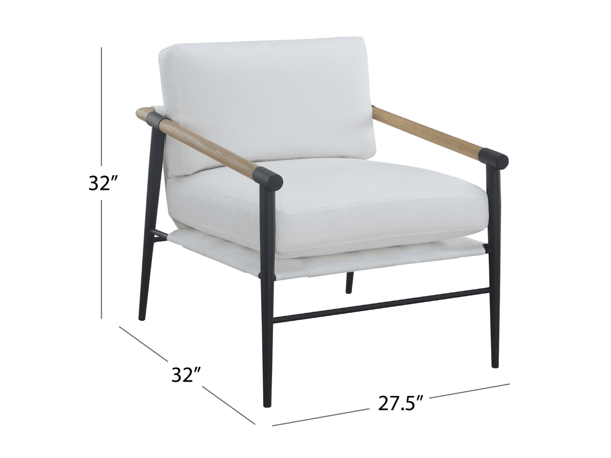 Parker Stain-Resistant Fabric Armchair - Ivory - Abbyson - Living Room