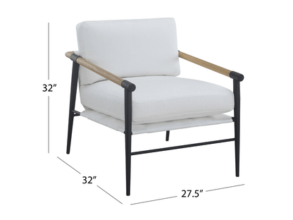 Parker Stain-Resistant Fabric Armchair - Ivory - Abbyson - Living Room