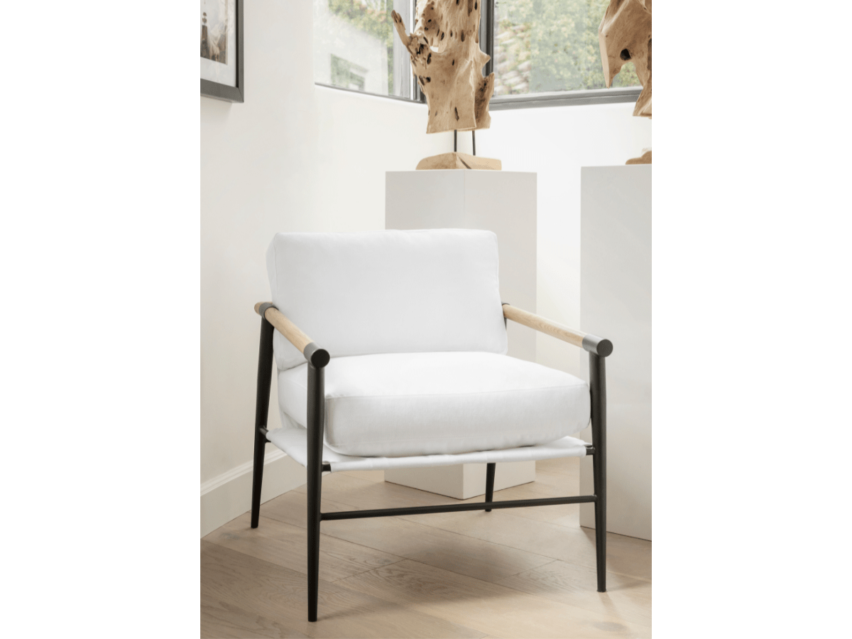 Parker Stain-Resistant Fabric Armchair - Ivory - Abbyson - Living Room