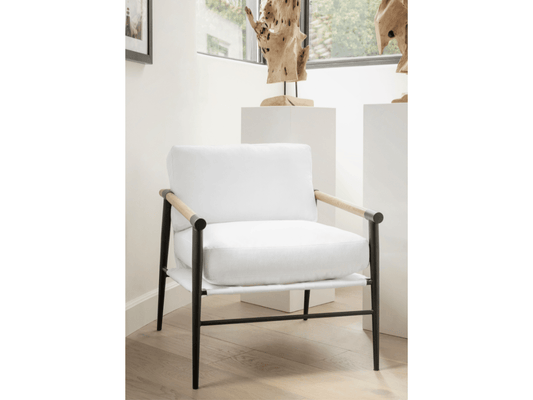 Parker Stain-Resistant Fabric Armchair - Ivory - Abbyson - Living Room