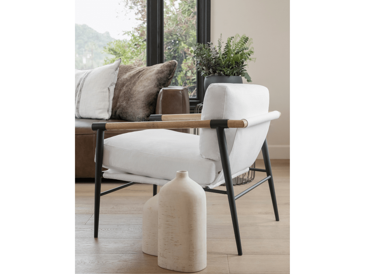 Parker Stain-Resistant Fabric Armchair - Ivory - Abbyson - Living Room