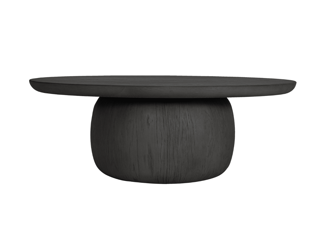 Pauline 46"W Oak Coffee Table - Black - Abbyson - Living Room