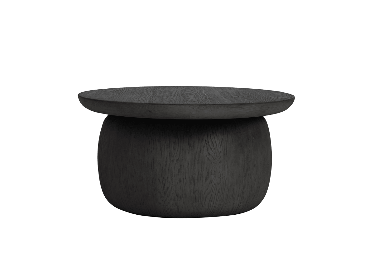 Pauline 46"W Oak Coffee Table - Black - Abbyson - Living Room