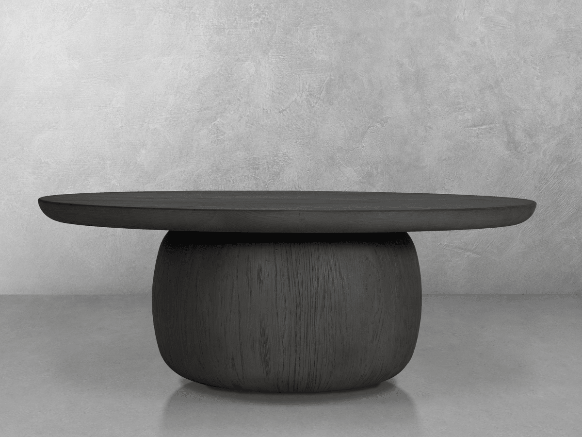 Pauline 46"W Oak Coffee Table - Black - Abbyson - Living Room