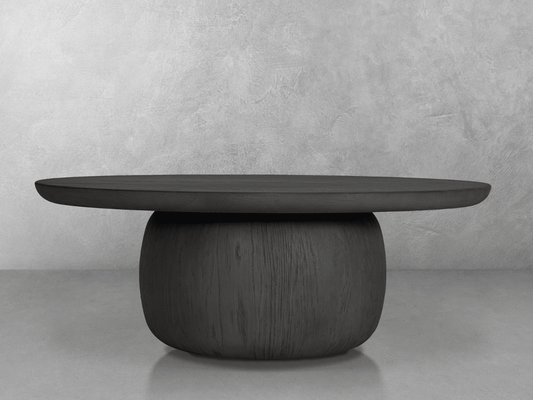 Pauline 46"W Oak Coffee Table - Black - Abbyson - Living Room