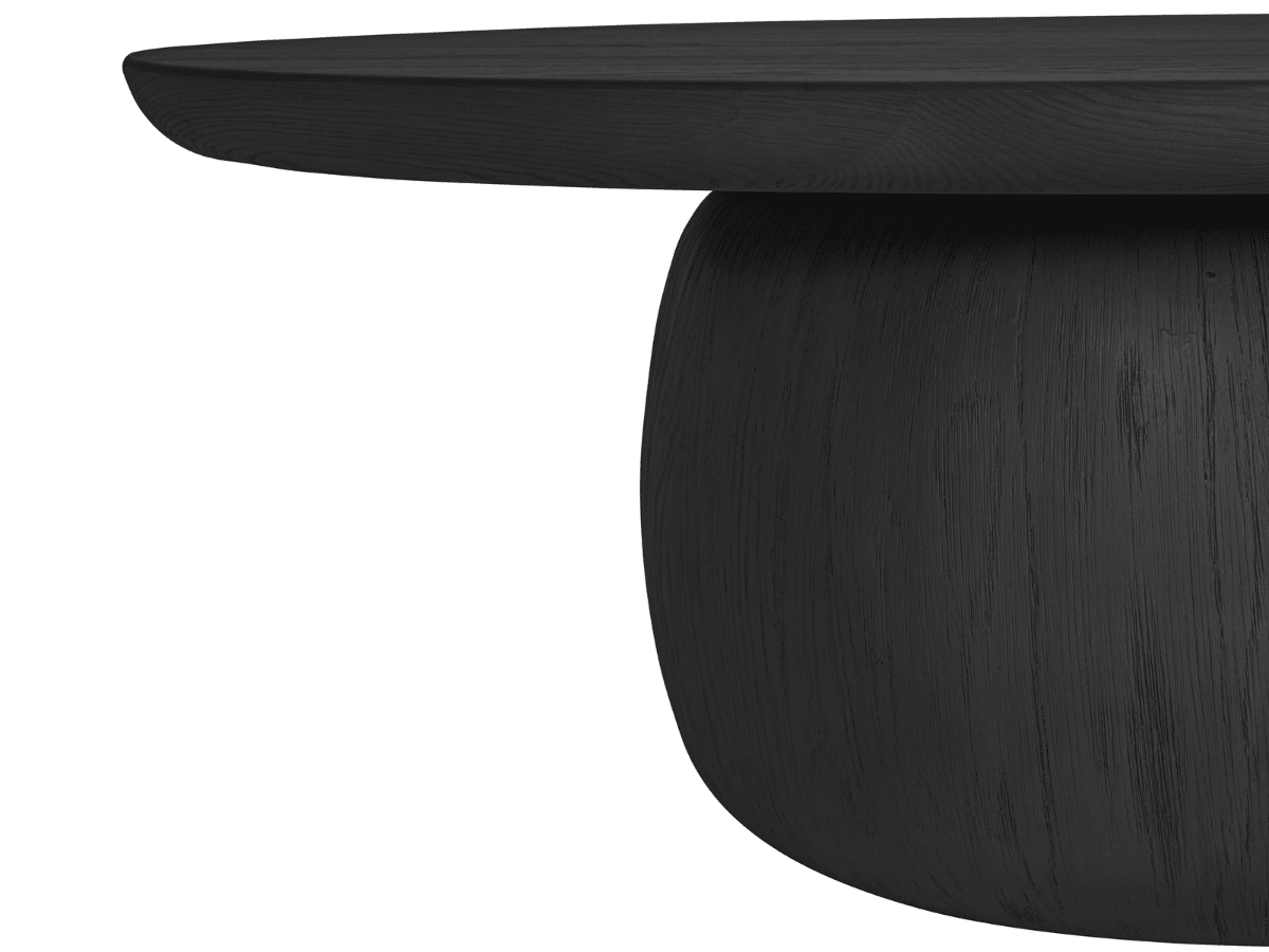 Pauline 46"W Oak Coffee Table - Black - Abbyson - Living Room