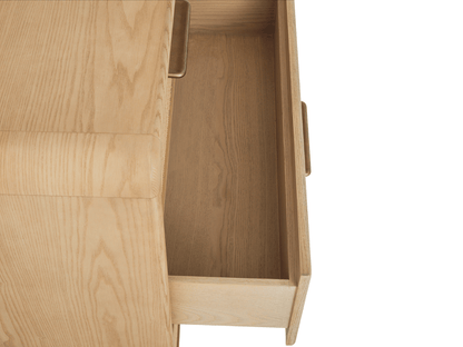 Pauline 6-Drawer Oak & Natural Cane Dresser - Blonde - Abbyson - Bedroom