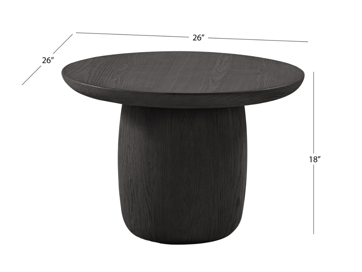 Pauline Oak End Table - Black - Abbyson - Living Room