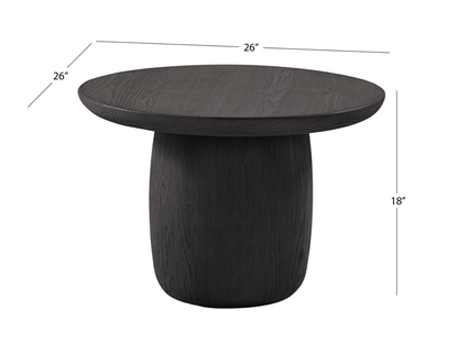 Pauline Oak End Table - Black - Abbyson - Living Room