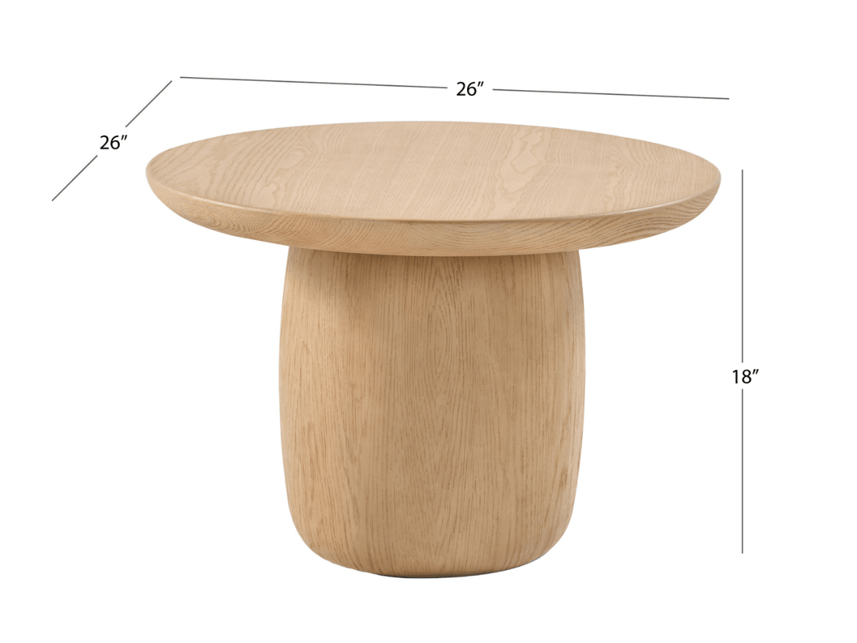 Pauline Oak End Table - Blonde - Abbyson - Living Room