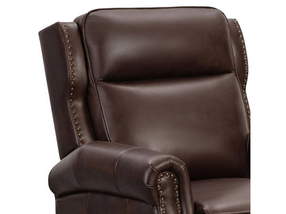 Pollenzo Leather Pushback Recliner - Brown - Abbyson - Living Room