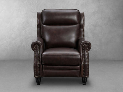 Pollenzo Leather Pushback Recliner - Brown - Abbyson - Living Room
