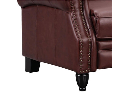 Pollenzo Leather Pushback Recliner - Red - Abbyson - Living Room