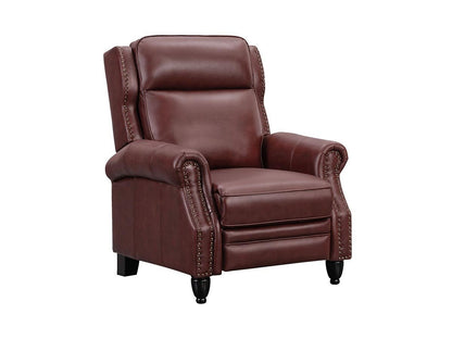 Pollenzo Leather Pushback Recliner - Red - Abbyson - Living Room